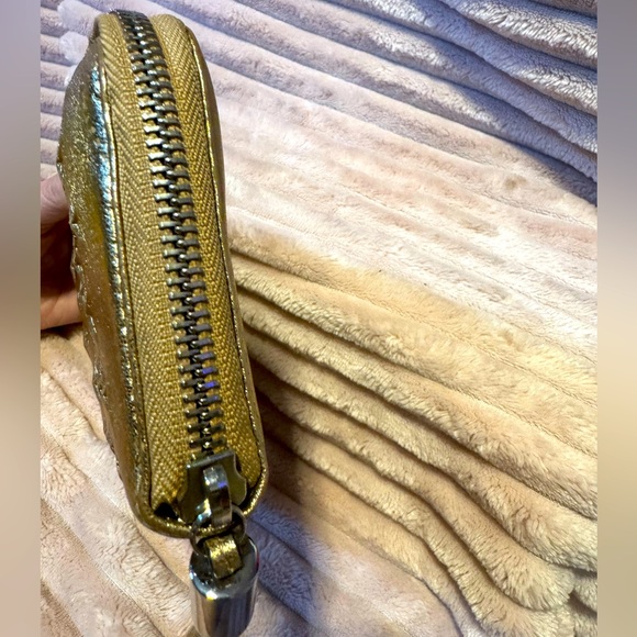 Jimmy Choo Long Wallet Filipa Star-Embossed Gold Metallic Authentic Discontinued - Picture 5 of 11